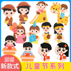 ネットの赤い漫画の子供の日の軟陶の柔らかいゴムのケーキの装飾の置物のかわいい子供の女の子の誕生日の人形のプラグイン