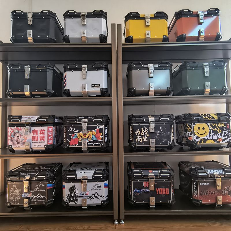Universal Motorcycle Tail Box, Electric Vehicle Trunk, Extra Large Capacity Take-Out Box, Aluminum Alloy Storage Box, Waterproof Tail Box