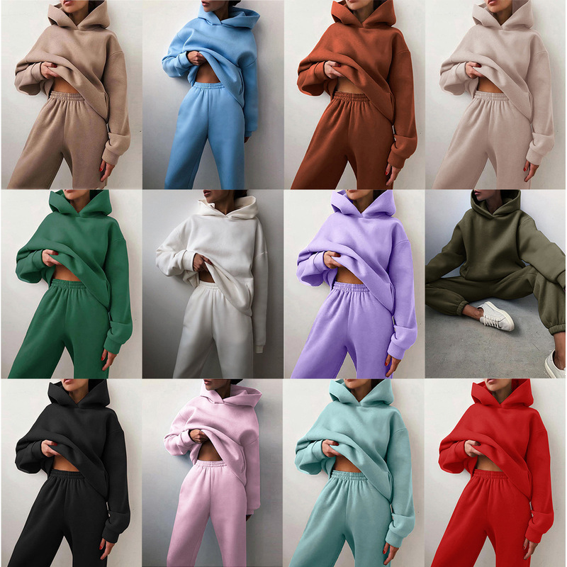 Cross-border European and American 2022 Autumn and Winter Amazon Hot Selling Casual Fashion Thickened Long Sleeve Sweater Pants Two-piece Set for Women Cross-border European and American 2022 Autumn and Winter Amazon Hot Selling Casual Fashion Thickened Long Sleeve Sweater Pants Two-piece Set for Women
