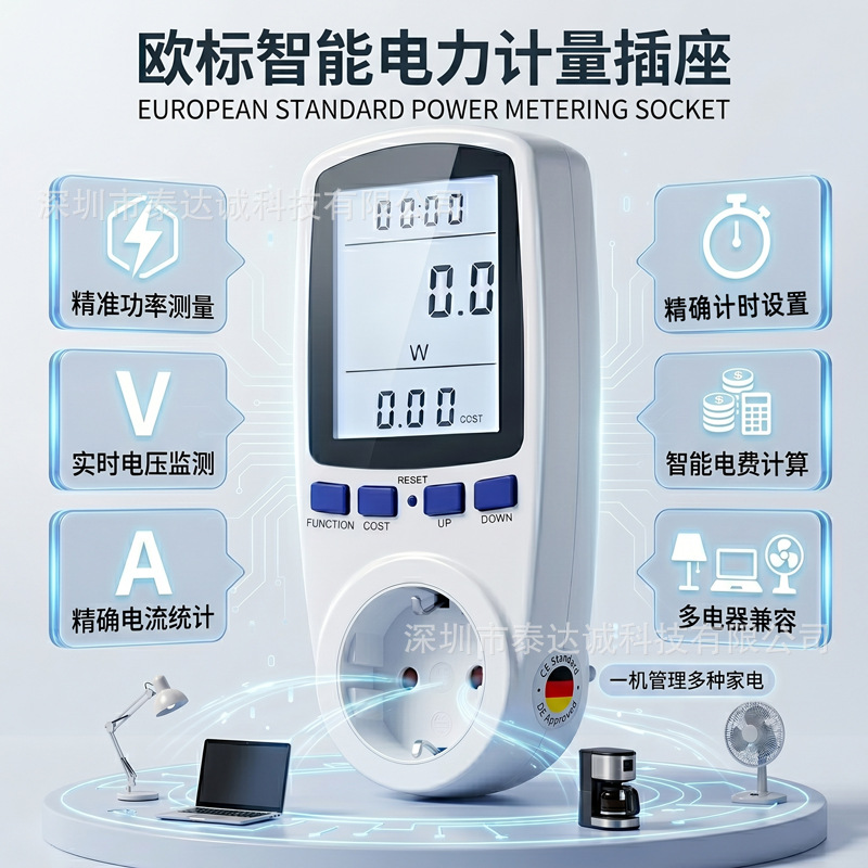 Digital Display power Frequency intelligence Power Billing Voltage electric current test watt-hour meter socket Power Monitor