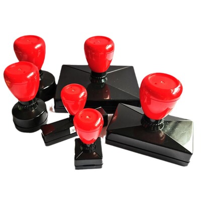 批发红头黑壳长方正方形圆壳椭圆扁万次带弹性章料HA原子印章材料|ru