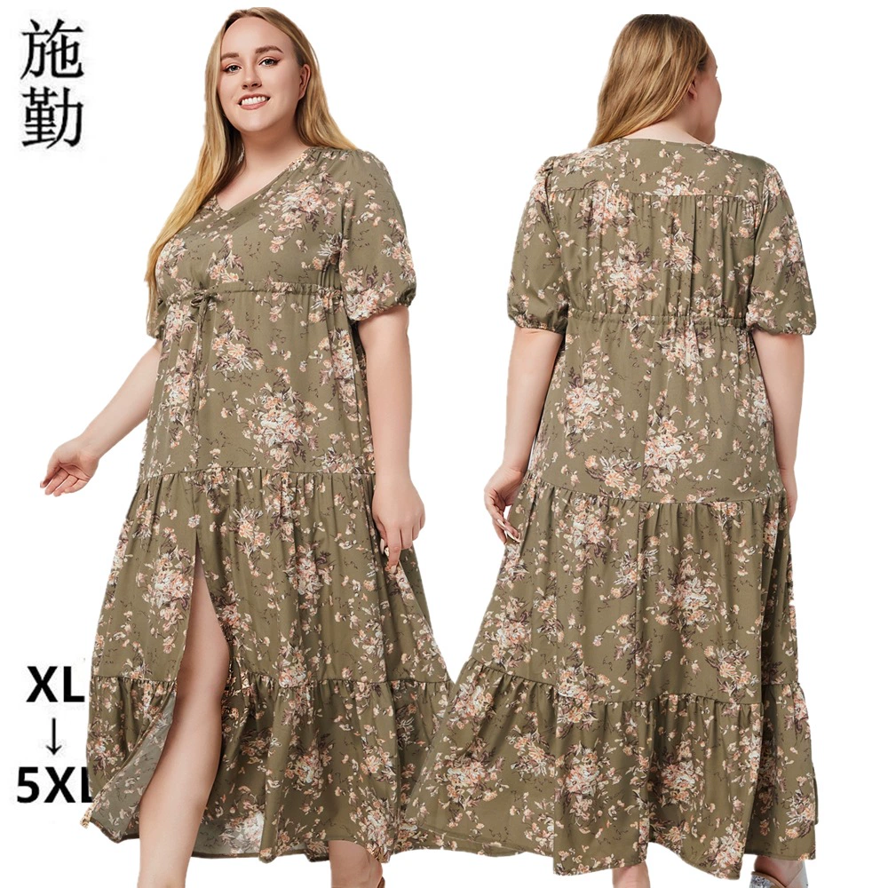 Трансграничный экспорт, женское летнее новое свободное пляжное платье больших размеров с богемным принтом SQ0217