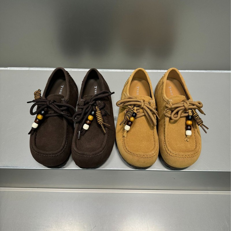 厚底休闲袋鼠鞋女2025秋款真皮串珠勃肯鞋软底一脚蹬休闲乐福鞋女|undefined