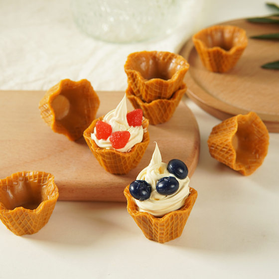 Simulation Ice Cream Cone holder DIY simulation sundae dessert cake container clay food cake accessories