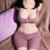 Purple small doll for yoga