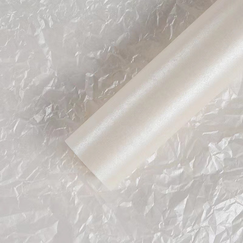 Papel de Envolver Flores al por Mayor, Estilo Coreano, Grueso, Perlado, con Forro Impermeable, Papel Arrugado, Material Floral