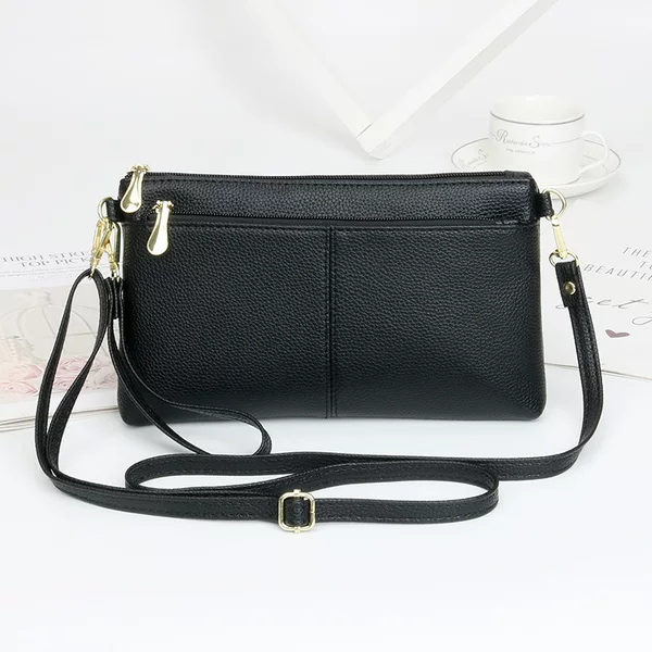 Elegant Messenger Bag Women's Bag Simple Zipper Small Square Bag Fashionable Clutch Bag Middle-aged and Elderly Dual-use Small Bag Shoulder Bag