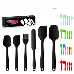 硅膠廚具6件套奶油刮刀六件套亞馬遜烘焙工具抹刀油刷刮刀套裝