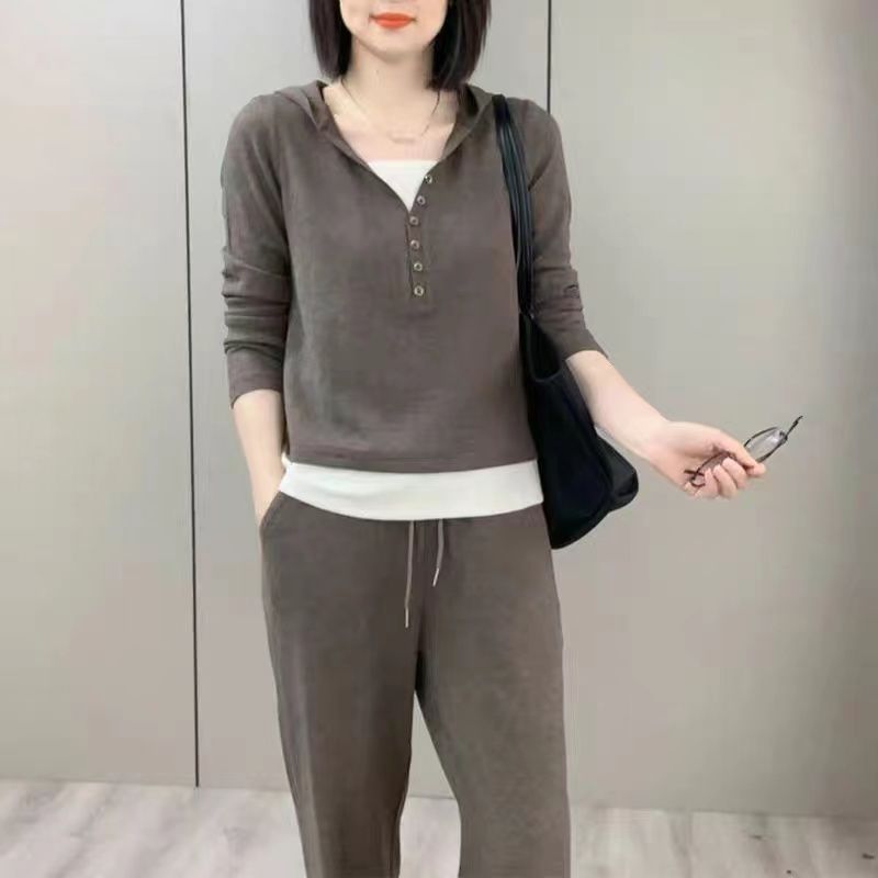套装小众春秋2025百搭卫衣时尚韩版新款装女洋气休闲假两件套女装|undefined