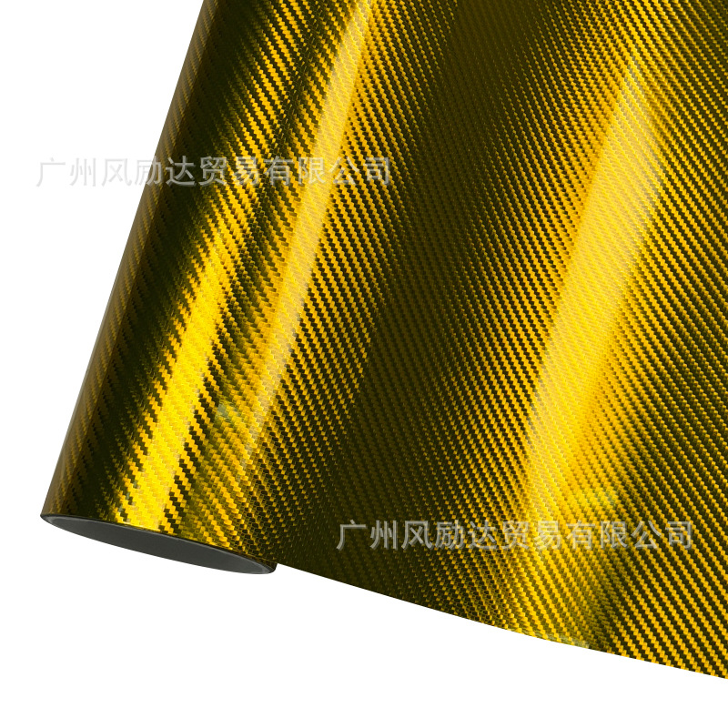Cross-Border New Product Pet Forged Imitation Carbon Fiber 6D Electroplated Metal Red Gold and Silver Sticker Interior Rearview Mirror Film