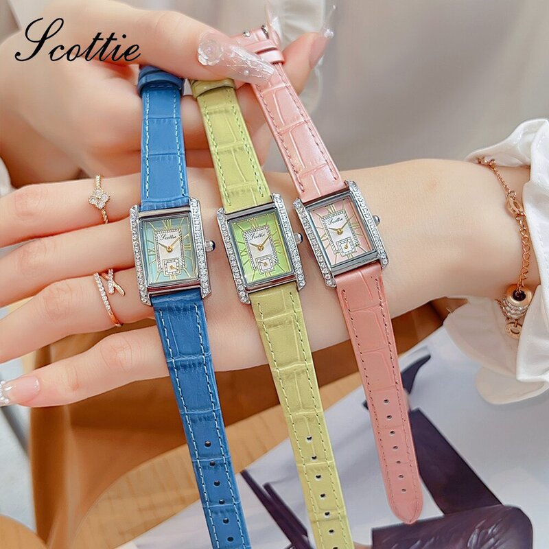 Shi Gaudi Belt Two-and-a-Half Women's Small Square Watch Langjia Roman Diamond Tray Business Square Women's Watch Wholesale