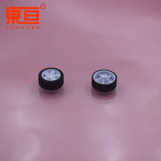XJ202AH工白 包胶车轮 橡胶车轮 玩具车轮 玩具配件 科技积木零件