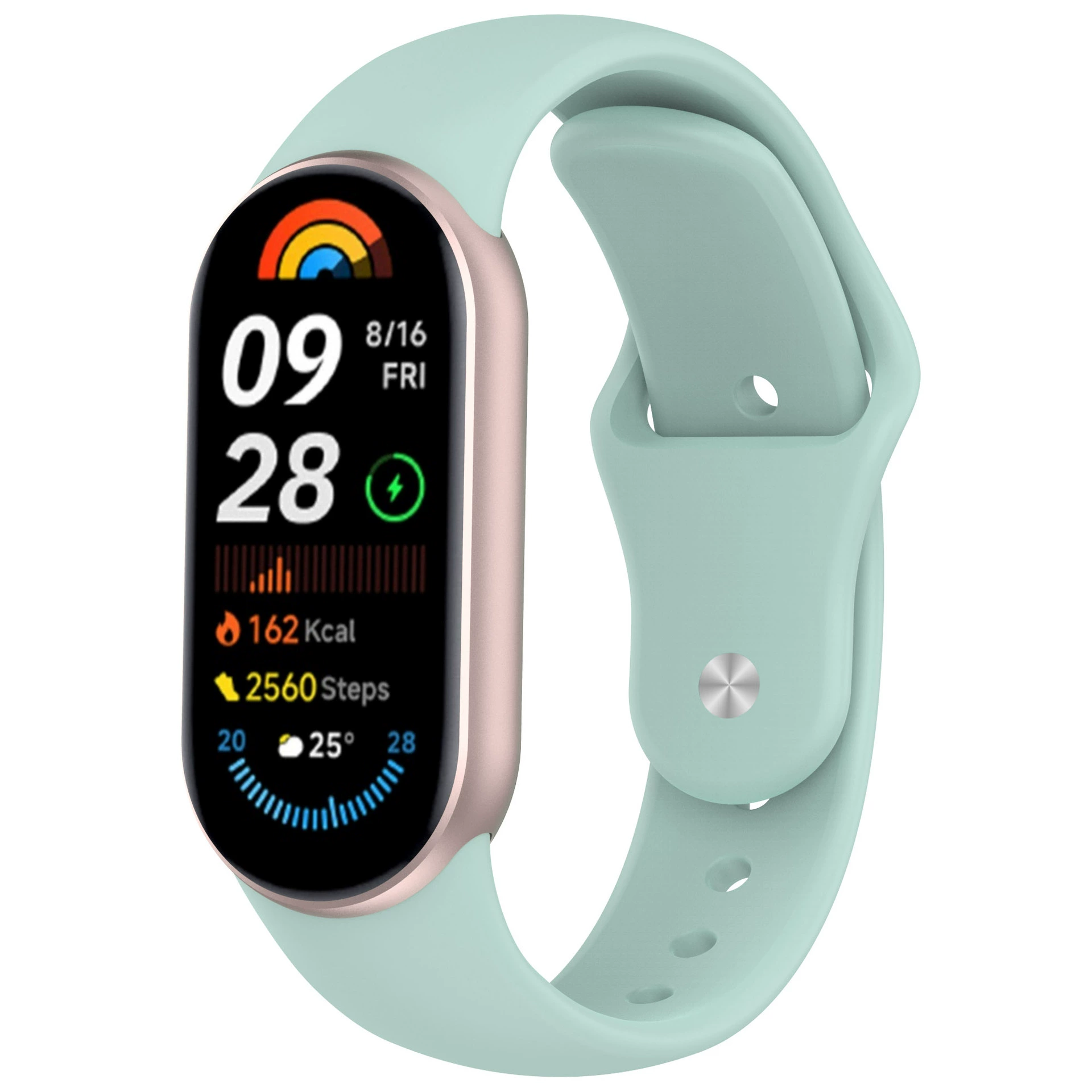 Qingtangfa подходит для браслета Xiaomi 10/9/8 силиконовый ремешок xiaomi smart band8 металлическая головная пряжка