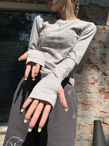 Cross-border Y2K European & American-style Summer Women's Wear: Printed Streetwear, Stylish Long-Sleeve Crewneck T-Shirt with a Casual Vibe