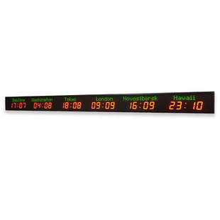 6 Groups Led Digital Multi Time Zone Indoor Programmable Led Clock Wall Clock Hotel Airport Station Area Clock