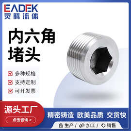 304/316不锈钢内六角外丝堵头PT/NPT油塞螺塞6分1寸水管配件批发