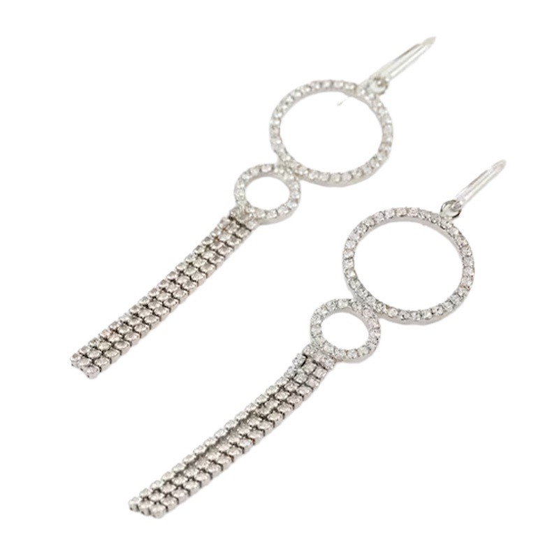 Joyería de moda europea y americana traje aro borla pendientes collar simple noche fiesta accesorios conjunto de joyería femenina