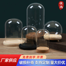 厂家直供永生花干花玻璃罩展示盒防尘罩手办手模玻璃罩子