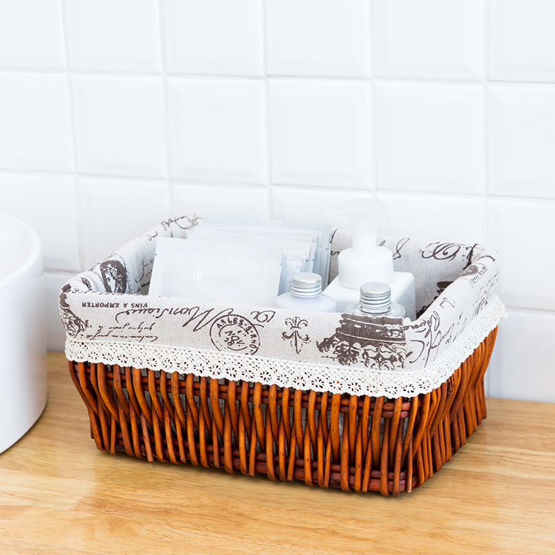 Cesta de almacenamiento de mimbre cesta de almacenamiento de escritorio cesta de almacenamiento de bambú ropa de juguete de mimbre de almacenamiento cesta de almacenamiento de escritorio en casa