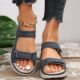 Fashion Summer 2025 New Sandals Women Sports Wind Wedge Slippers Light Velcro Beach Sandals