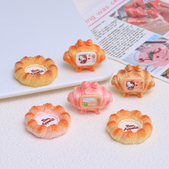 面包电视机创意盘子食玩手工diy饰品配件奶油胶树脂小配件材料包