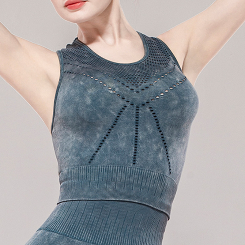 sexy Lace Beautiful back yoga motion vest seamless yoga vest Mesh ventilation Gather Bras