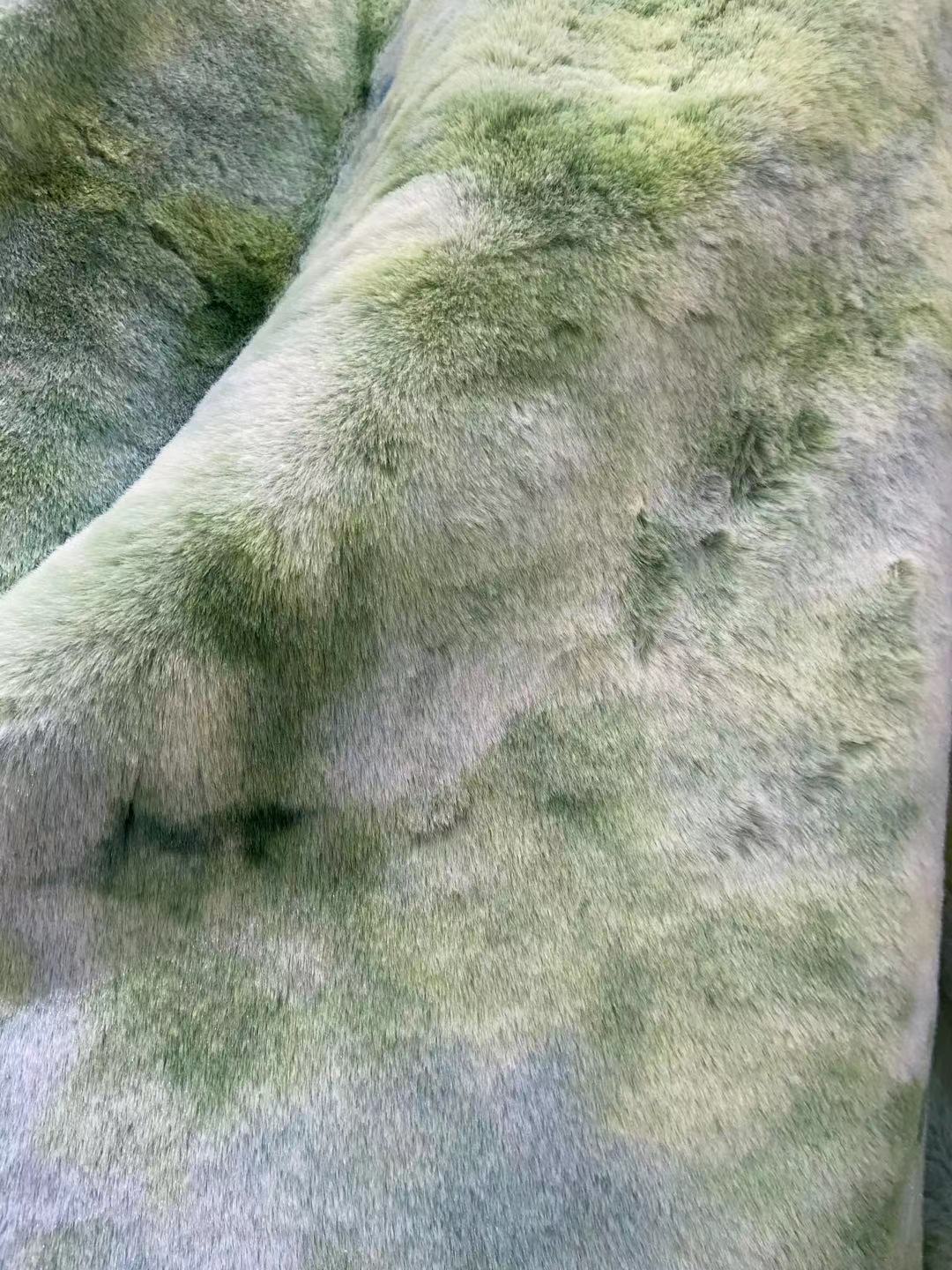 1200 gramos de tela de lana de conejo teñida 20MM siete arco iris tela de lana de conejo de ropa zapatos sombreros bufandas