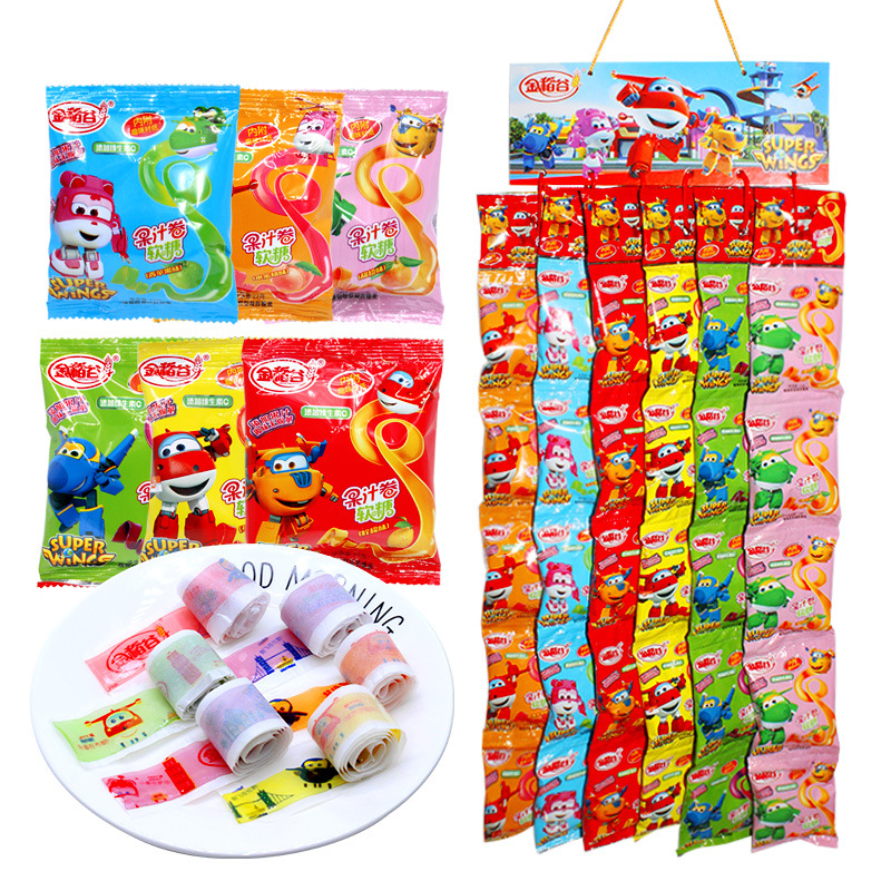 Gold Rice Juice Roll Soft Candy C Roll Candy Snack Food Baby Children Snack Sweets Wholesale