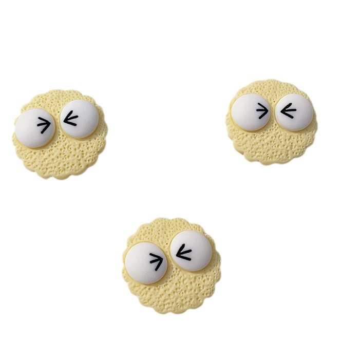 Nueva historieta beige expresión galleta DIY accesorios de resina accesorios para el cabello teléfono móvil Shell parche crema pegamento papelería caja parche