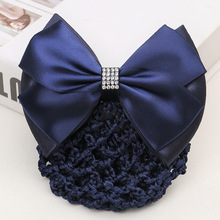 职业头花发卡 韩版时尚护士酒店空姐网兜 银行工作蝴蝶结发饰批发