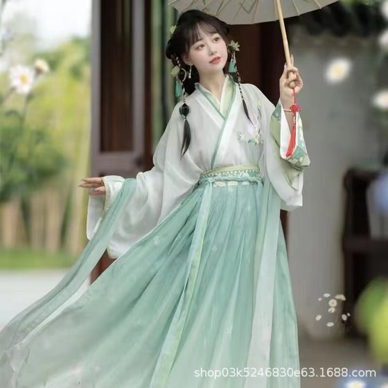 Dream Weaving Rabbit Original genuine goods Embroidery Waist-length Collar Skirt Adult Hanfu Female Student Chest-length Printed Spring and Autumn
