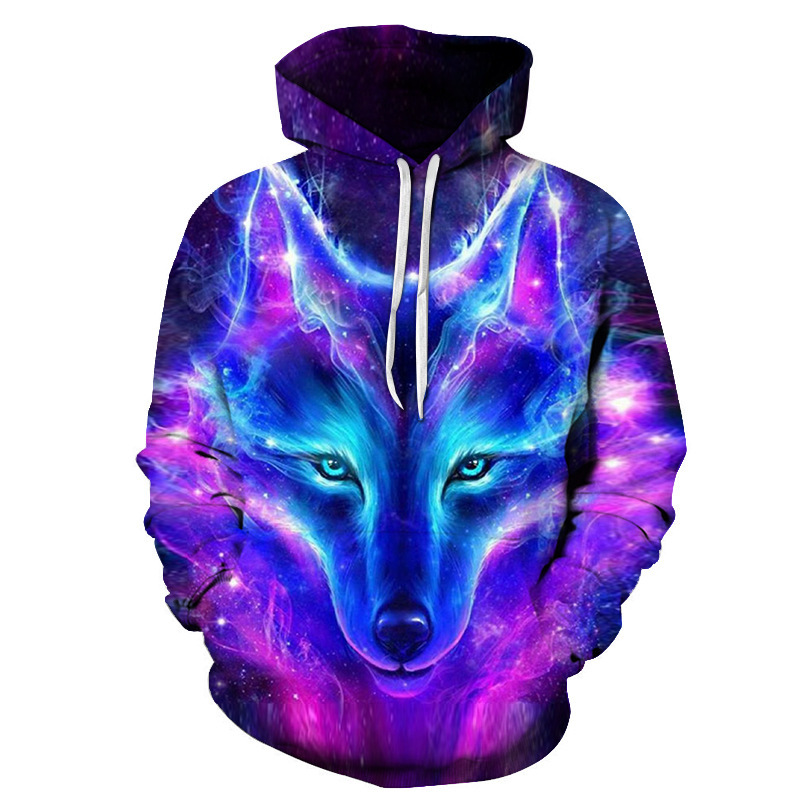 2020 Cross-borDer E-commerce Specially DesigneD for New 3D PrinteD Snow Wolf Animal Element Theme Digital Printing HooDeD Sweatshirt