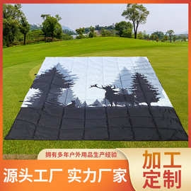 新款黑白印花隔水透气易折叠户外防潮垫露营郊游野餐垫厂家现货