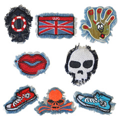 Grand Style Denim Fabric Embroidery Patch Supplier Loose Parts Patch Computer Embroidered Label Fabric, Factory Direct Shipping