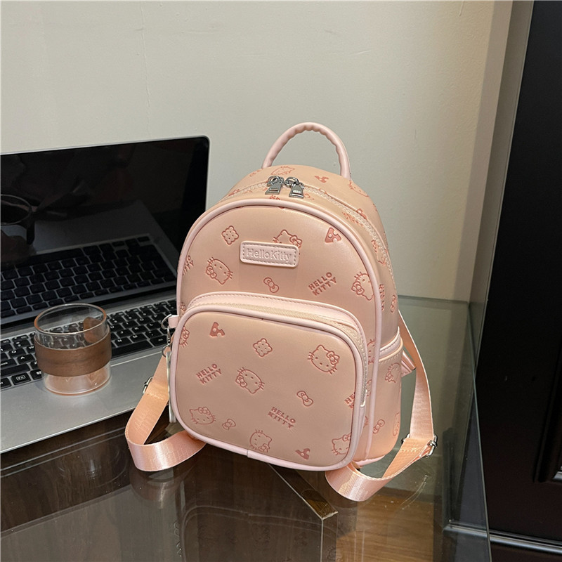 烫印可爱Kitty甜美背包25新款小众出游卡通小书包百搭高级双肩包|undefined