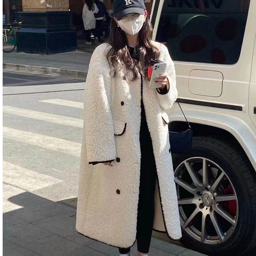 샤넬 스타일 코트 코트 여성용 가을 겨울 양모 한국식 롱 하이 엔드 영국식 캐주얼 코트 카디건