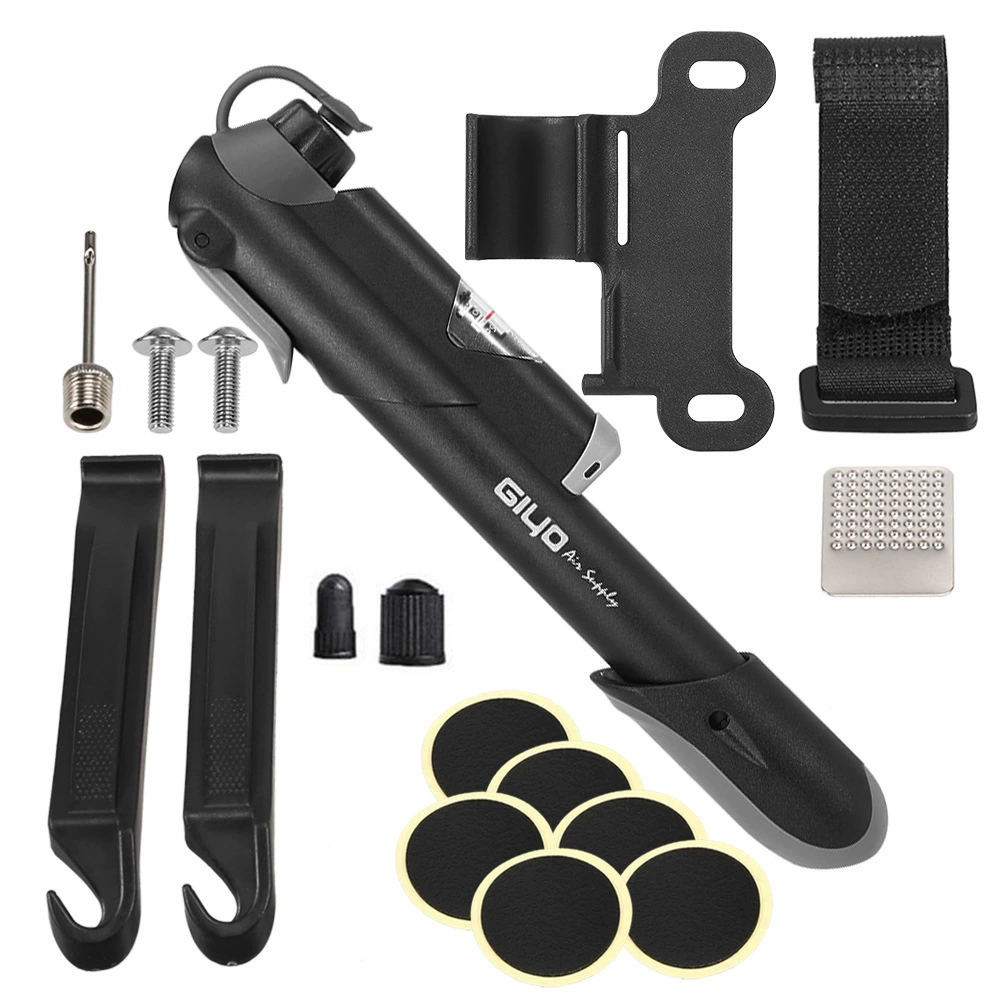 Велосипедный портативный мини-насос Jiyou GP-41S (Тайвань), для французских и американских вентилей