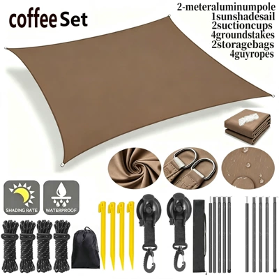 Avtomobil yan çətirləri — Rod, SUV Side Tent Canopy - coffee-suction-cup-support-rod-set-2x2m