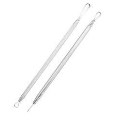 Stainless steel acne needle, double-headed pimple picking squeeze ring, blackhead removal, pimple squeezing, acne needle beauty tool