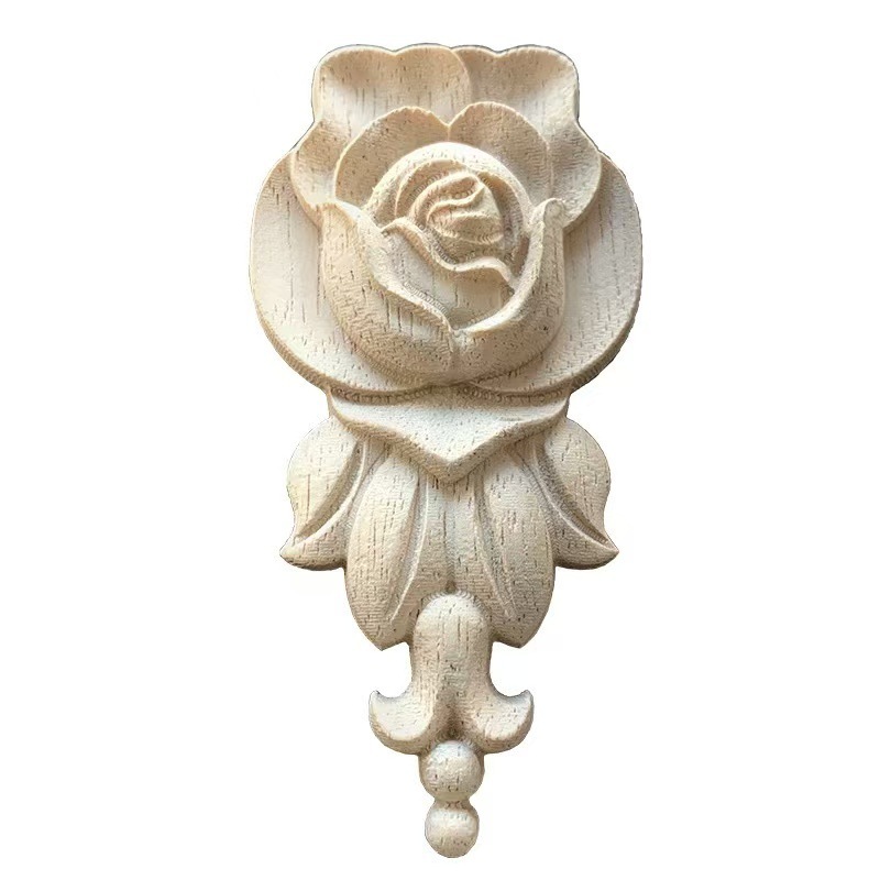 東陽の木の彫刻のヨーロッパ式の箱の花は実木のデカールコーナーのバラの家具の部品の木の花の現物を飾ります。|undefined