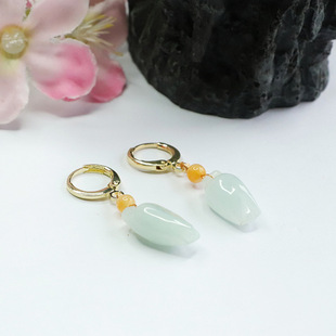 Xinyu natural Myanmar jadeite ear buckle bud earrings ear hook women wholesale live a generation of FC2121505