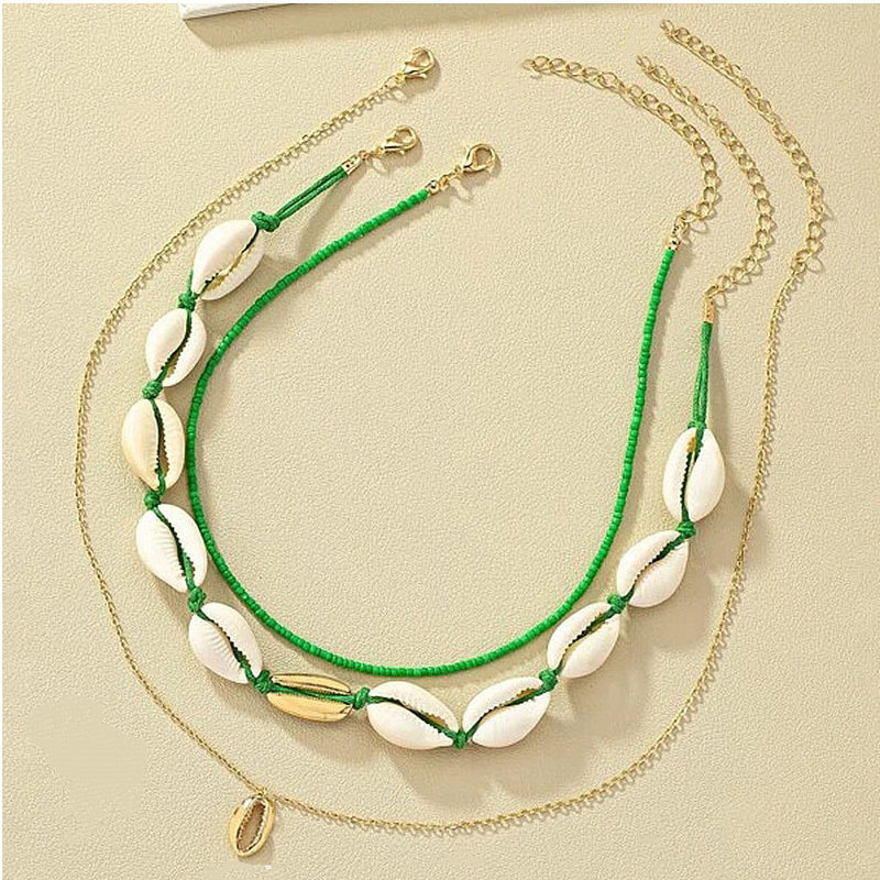 13g Weight Layered Necklaces Classification 1 Piece Quantity Holiday, Daily Occasion Shell Material Starfish Pattern Women's Gender Beaded Design Simple Style, Classic Style Style Simple Style Classic Style Starfish Shell Wholesale Layered Necklaces 9