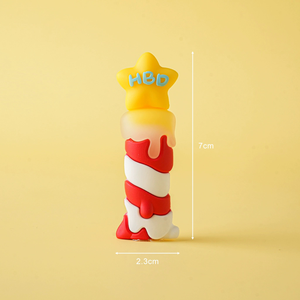 2 velas de estrella de goma suave