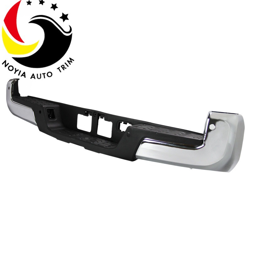 Adecuado para modelos Toyota Tacoma 16-20, conjunto de parachoques trasero cromado original con orificio para radar.