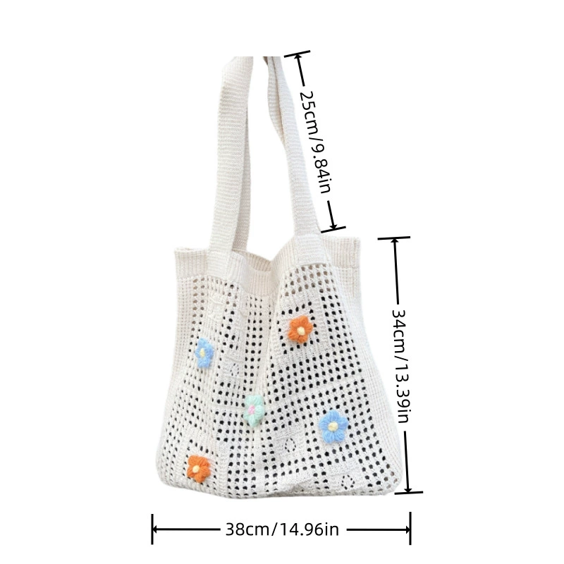WU Flowered Small Shoulder Bag - Cute, Capacious One-Shoulder Tote