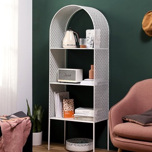 Simple Danish Design Iron Book and Newspaper Rack Living Room Sofa Side Floor Shelf Three-layer Display Bookshelf Wholesale