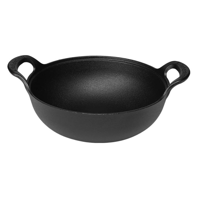 Envío gratuito hierro fundido olla profundización olla de sopa olla antiadherente hogar lingote de fondo plano olla doble oreja wok entrega de una pieza