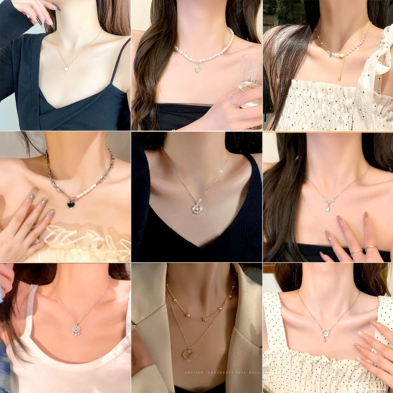 Necklace Elegant Niche 2024 New Women's Collarbone Chain Niche Design Ins Style Simple Cold Style Accessories