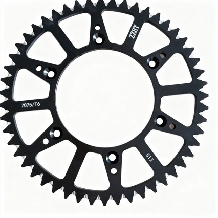 Zzht Off-Road Motorcycle 51t Aluminum Alloy Chainring Sprocket Cnc51T/52T Chainwheel Black