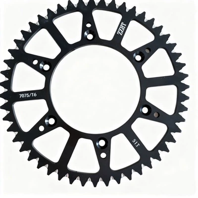 Zzht Off-Road Motorcycle 51t Aluminum Alloy Chainring Sprocket Cnc51T/52T Chainwheel Black (Motorcycle wheel hub)